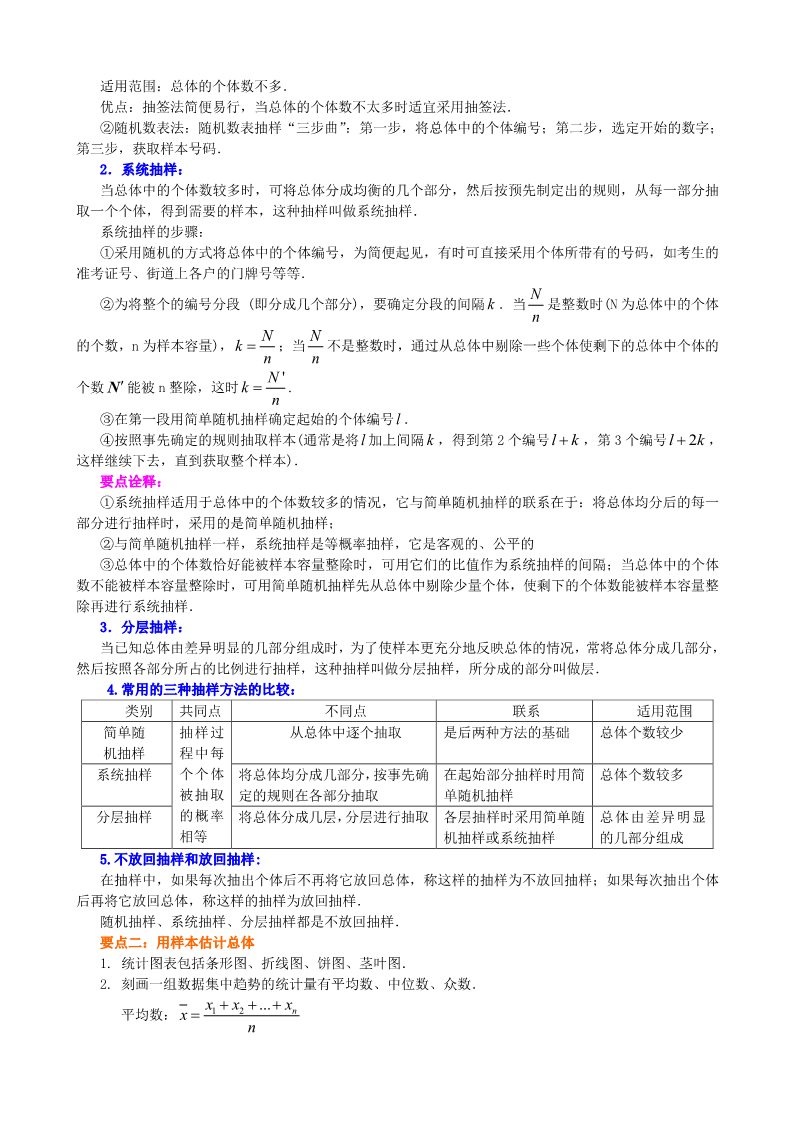 高中数学必修三知识讲解_《统计》全章复习与巩固第2页