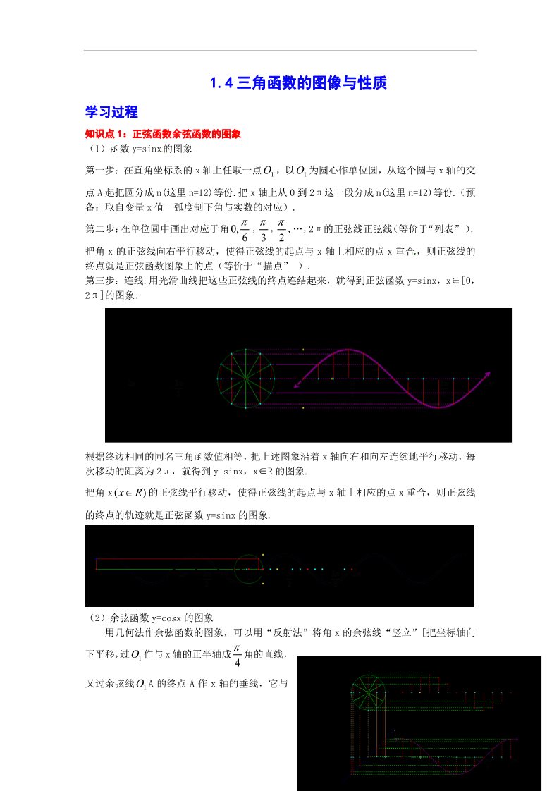 高中数学必修四三角函数的图象与性质-学习过程第1页