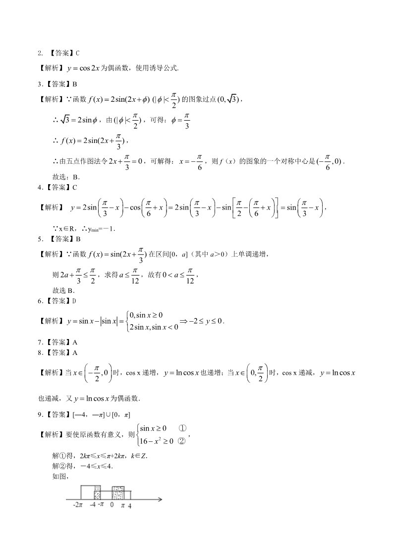 高中数学必修四巩固练习_正弦函数、余弦函数的性质_提高第3页