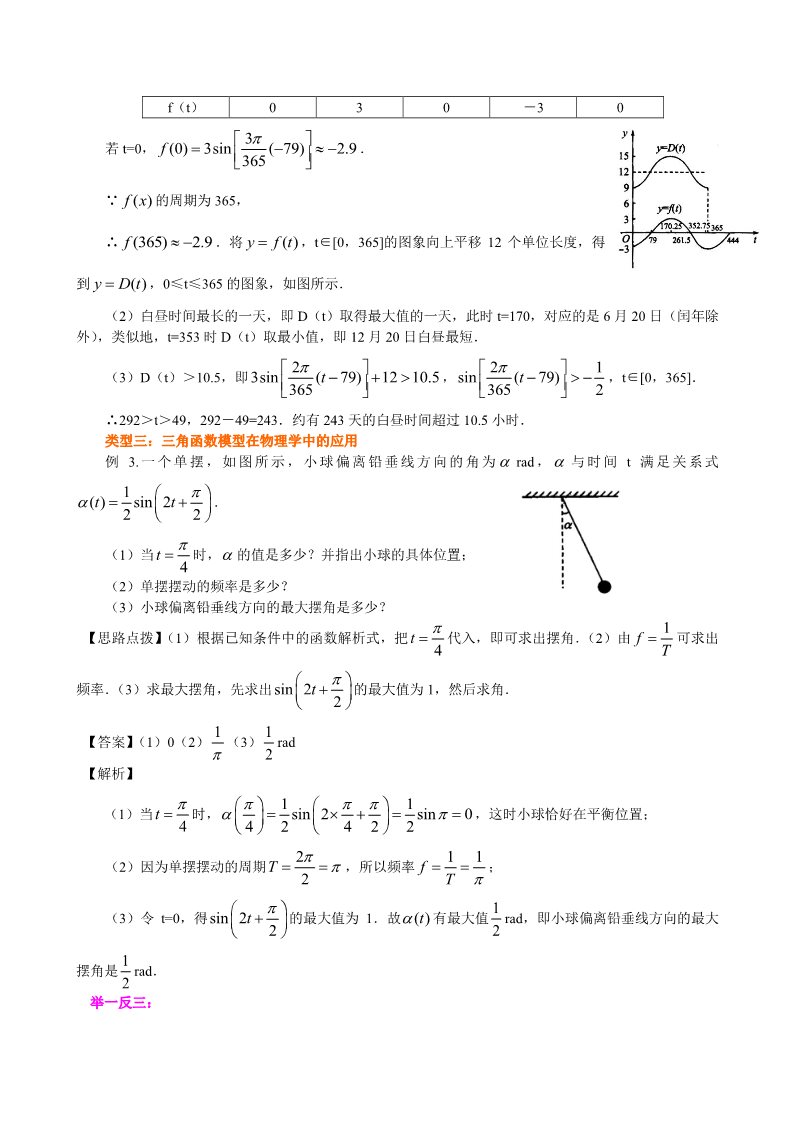 高中数学必修四三角函数模型的简单应用_知识讲解_基础第4页