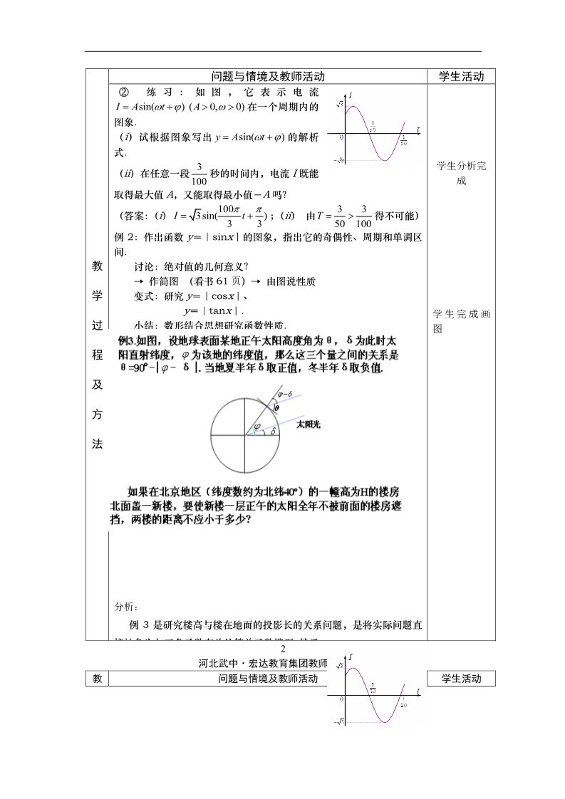 高中数学必修四1.6三角函数模型简单应用（1）第2页