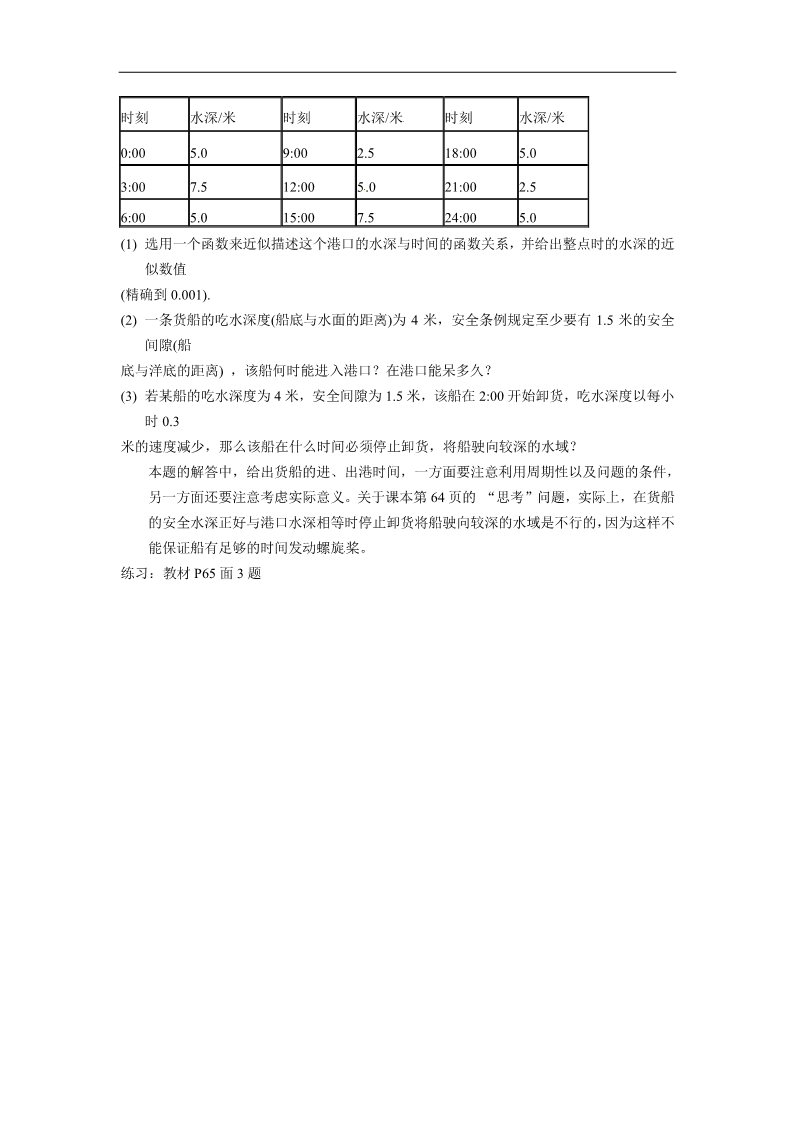 高中数学必修四1.6三角函数模型的简单应用（2课时）第4页