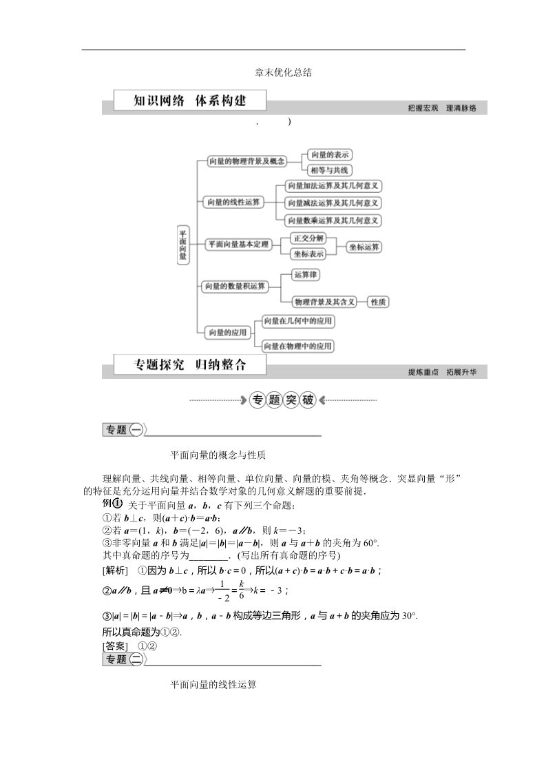 高中数学必修四第二章章末优化总结 Word版含答案第1页