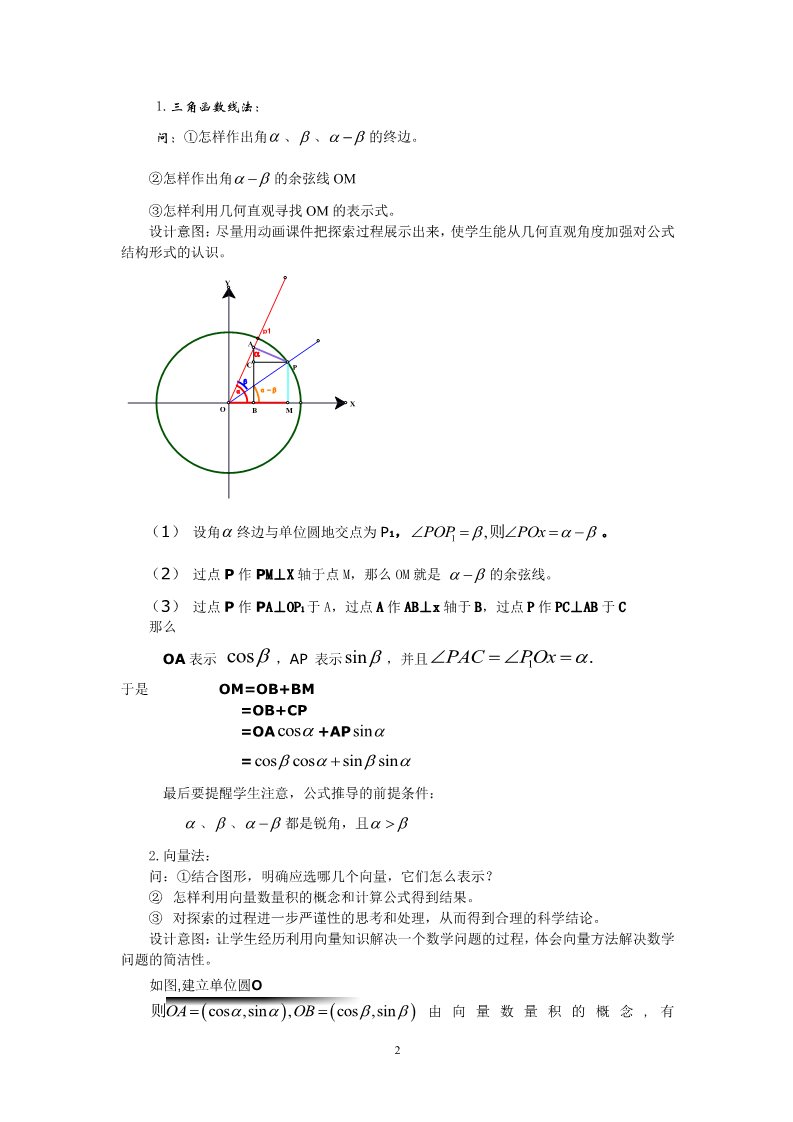 高中数学必修四3.1.1两角差的余弦公式(教、学案)第2页