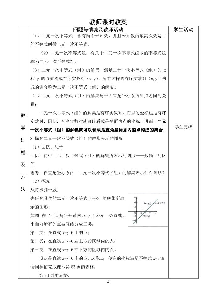 高中数学必修五二元一次不等式（组）与平面区域（1）会平第2页