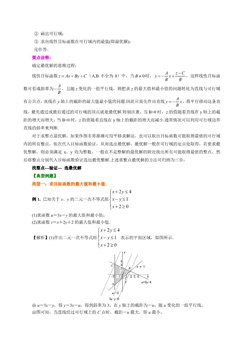 高中数学必修五知识讲解_简单的线性规划问题_提高第2页