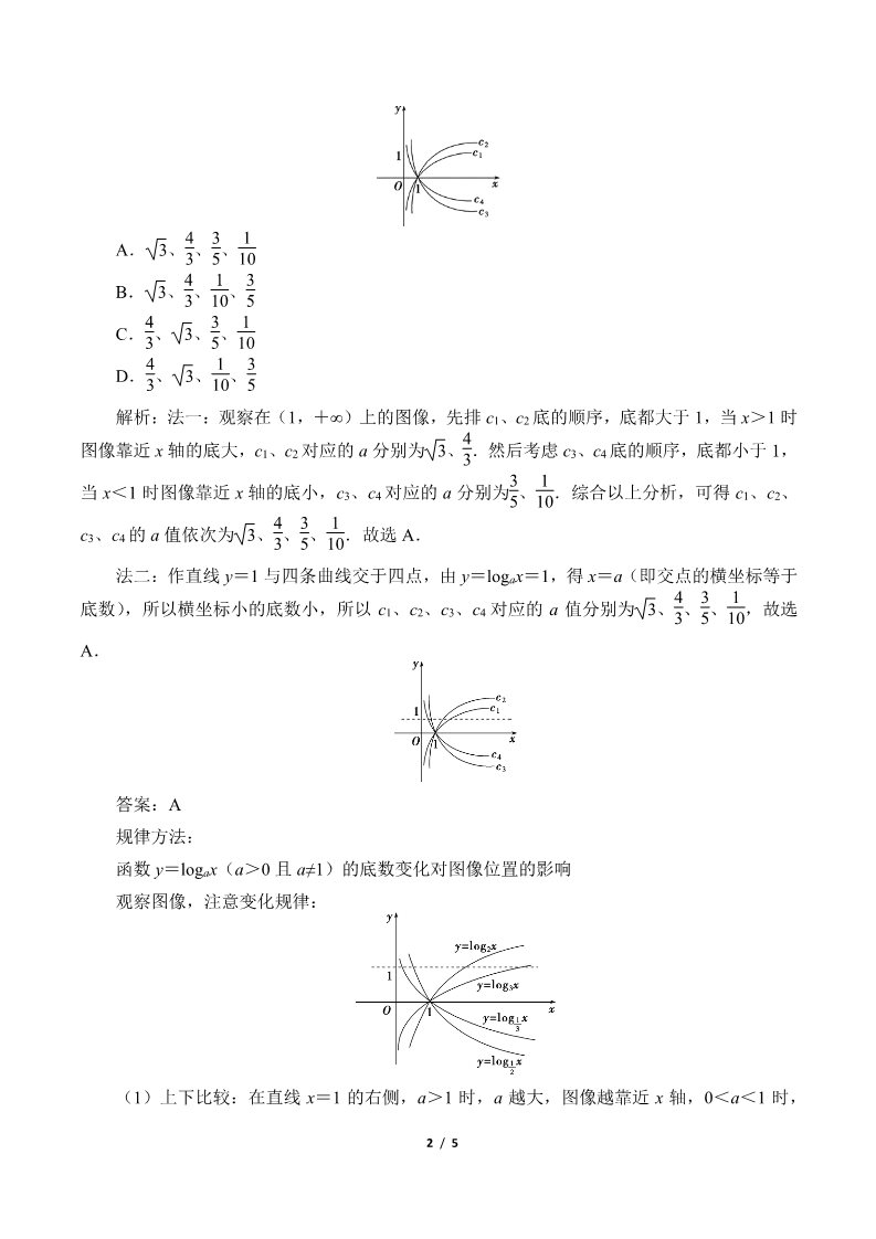高中数学新B版必修二册4.2.3  对数函数的性质与图像第2页