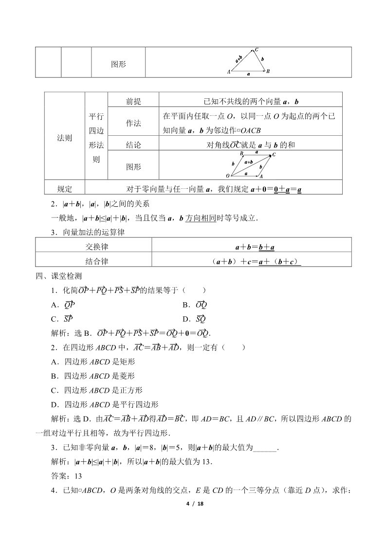 高中数学新A版必修二册6.2   平面向量的运算 (1)第4页