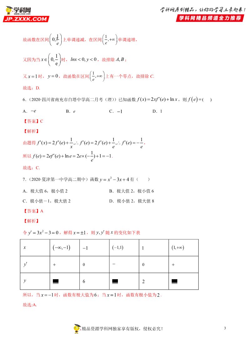 高中数学新A版选修二册专题25 一元函数的导数及其应用 (1)第3页