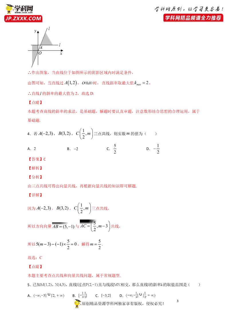 高中数学新A版选修一册2.1  直线的倾斜角与斜率 (3)第3页