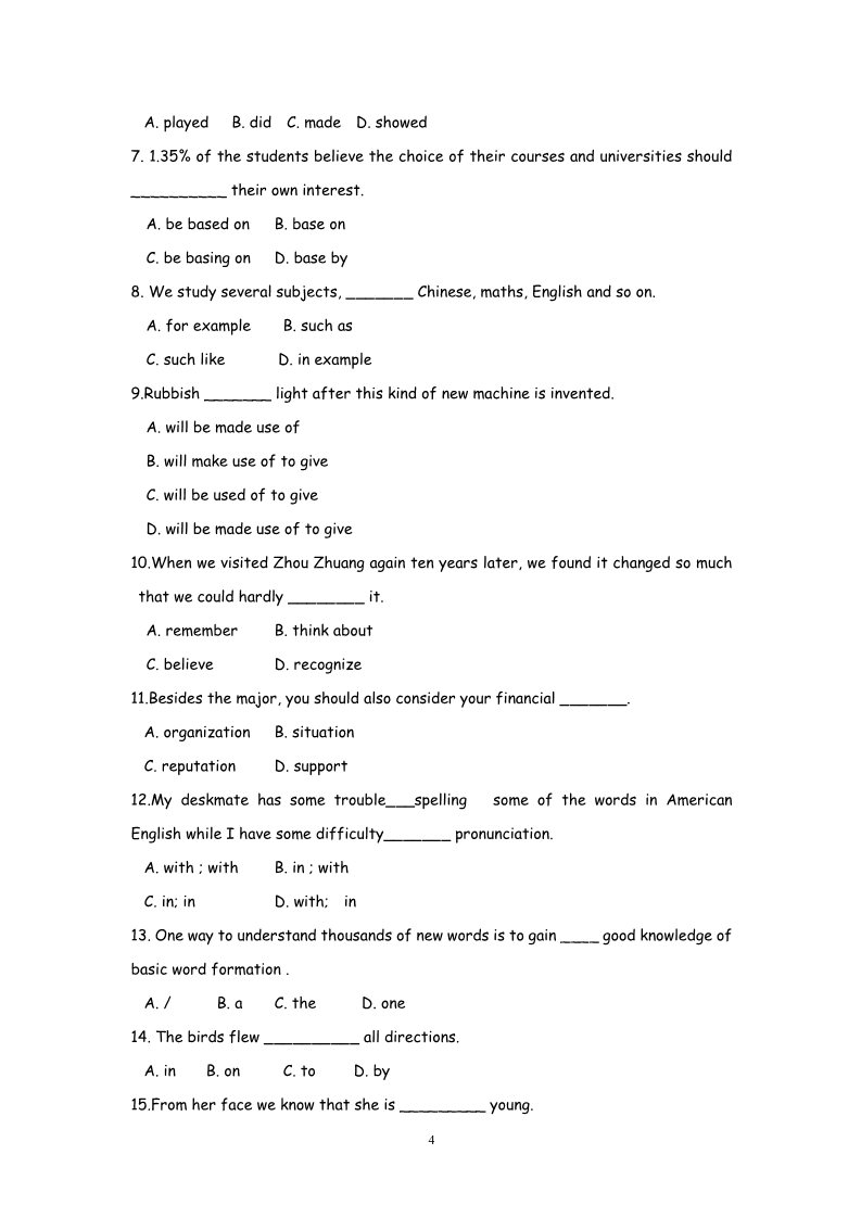 高中英语必修一（人教版）Unit 2 English around the world Warming up & vocabulary（新人教必修1）第4页