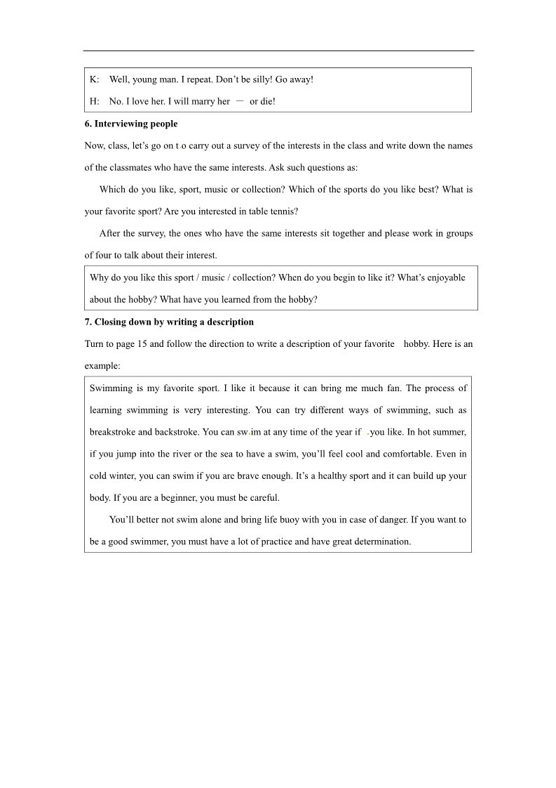 高中英语必修二（人教版）Unit2 the olympic games period3第4页