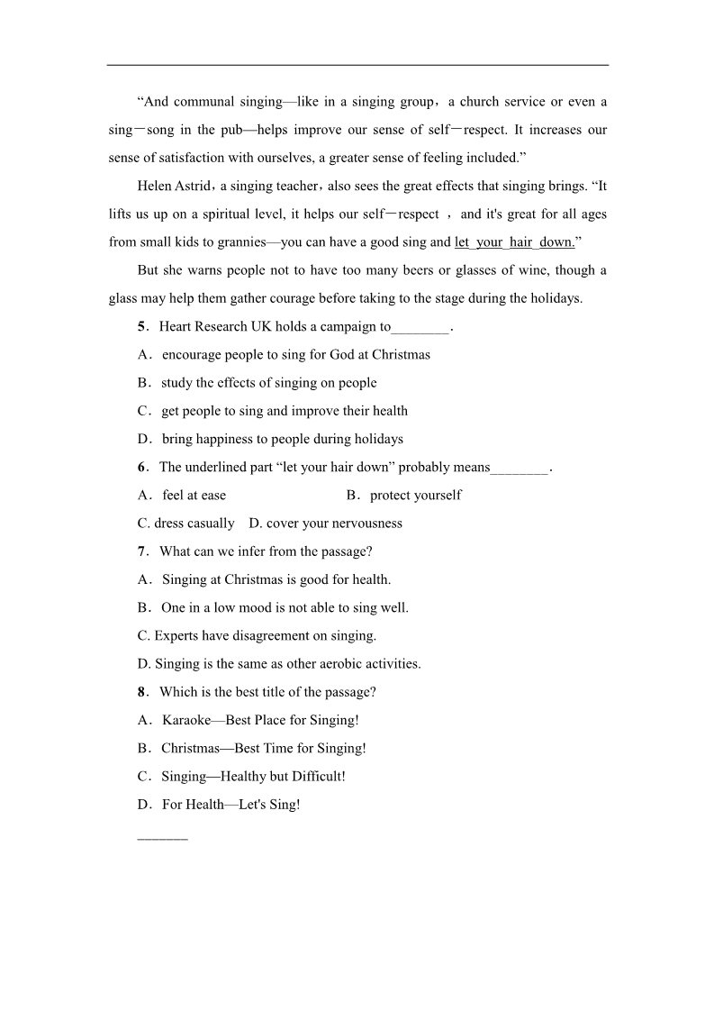 高中英语必修二（人教版）Unit5__Using__language__课后作业第4页