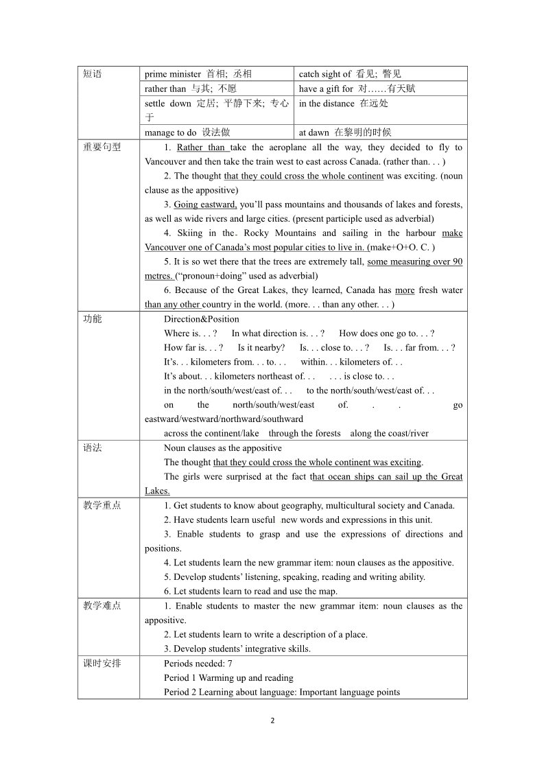 高中英语必修三（人教版）必修三Unit 5　Canada—“The True North”Period 1　Warming up and reading第2页