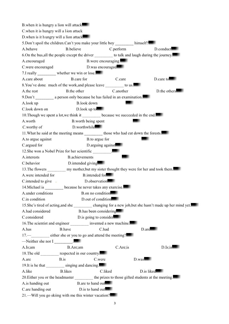 高中英语必修四（人教版）Unit 1 Women of achievement Period 6 Assessment 优秀教案（人教版必修4）第3页