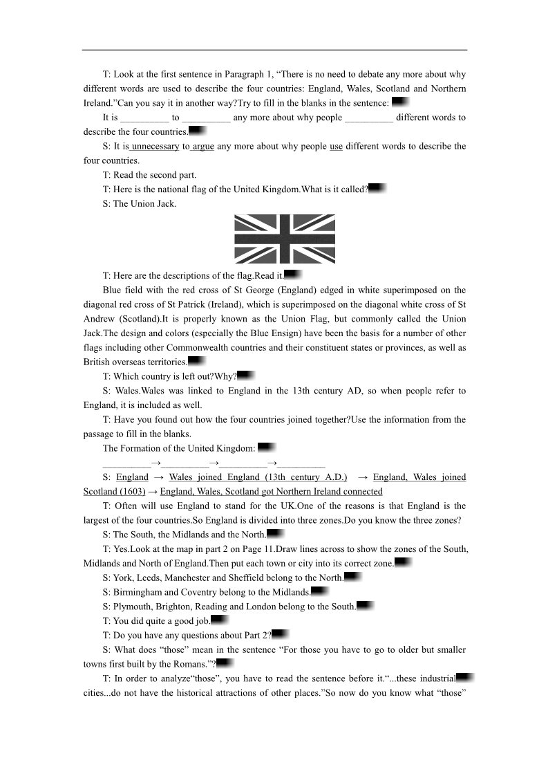 高中英语必修五（人教版）英语优秀教案（人教版）：必修五（Unit 2　The United Kingdom Period 2） 第4页