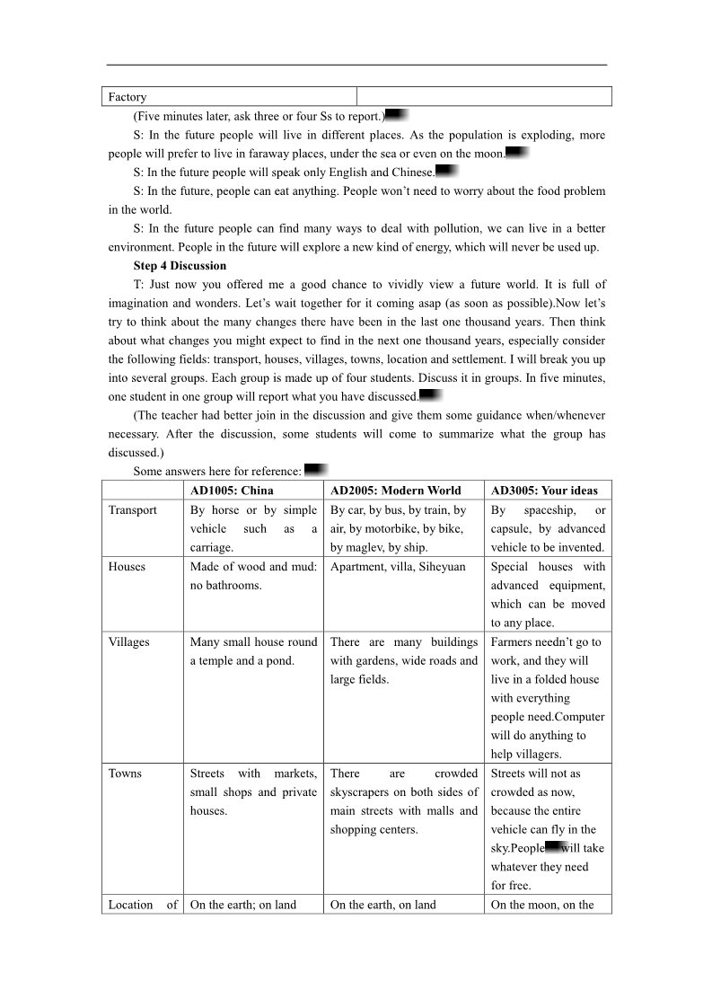 高中英语必修五（人教版）高中英语同步经典教案：unit 3 life in the future period 1（人教版必修5）第5页