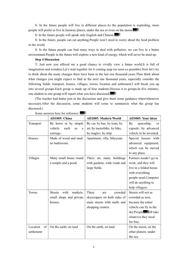 高中英语必修五（人教版）必修五（Unit 3　Life in the future Period 1） 第5页