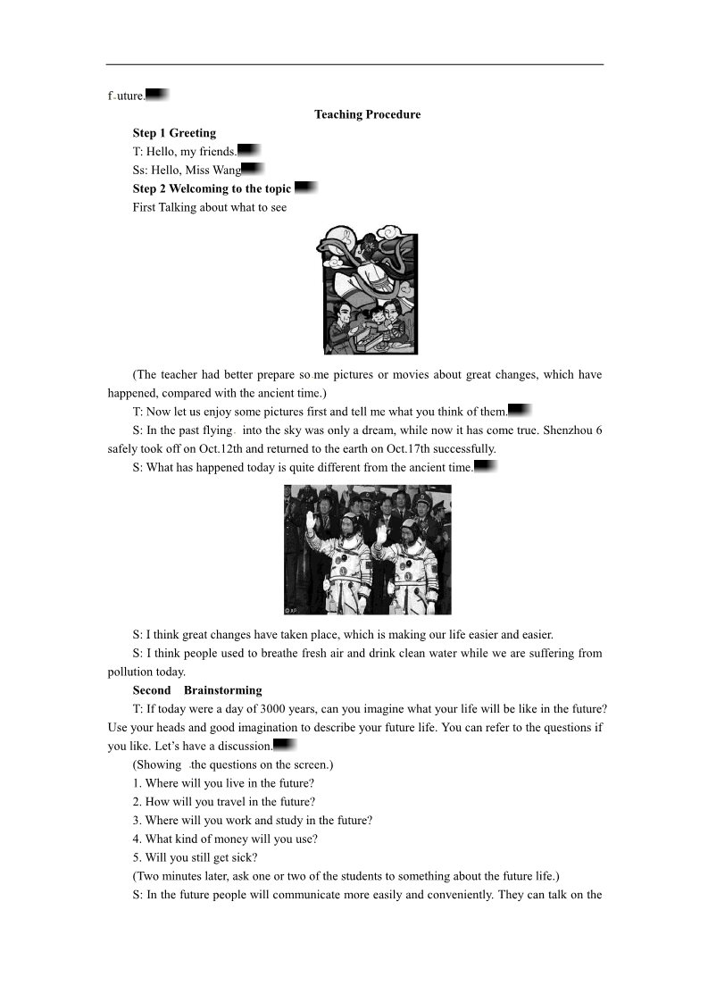 高中英语必修五（人教版）Unit 3 Life in the future Period 2 Reading 优秀教案（人教版必修5）第2页