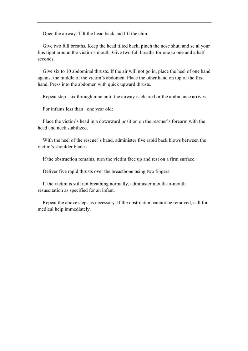 高中英语必修五（人教版）高中英语人教必修5素材：Basic First Aid第5页