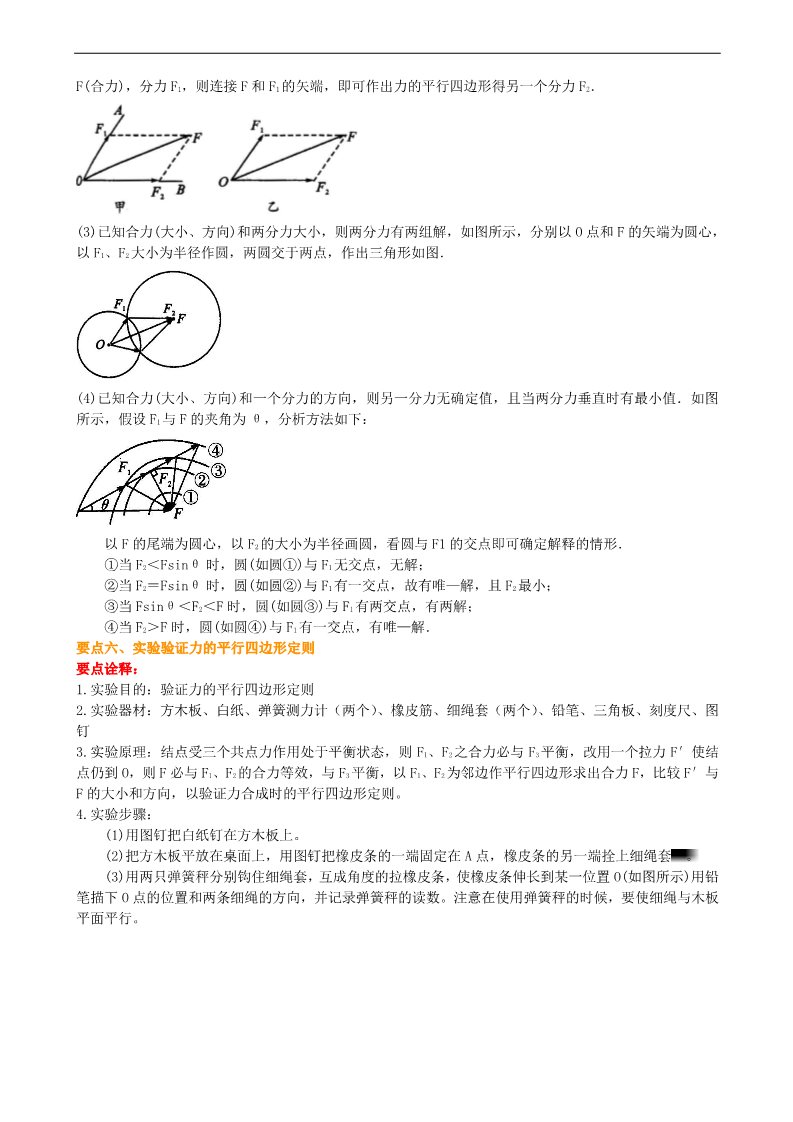 高中物理必修一知识讲解 力的合成与分解 （基础）第4页