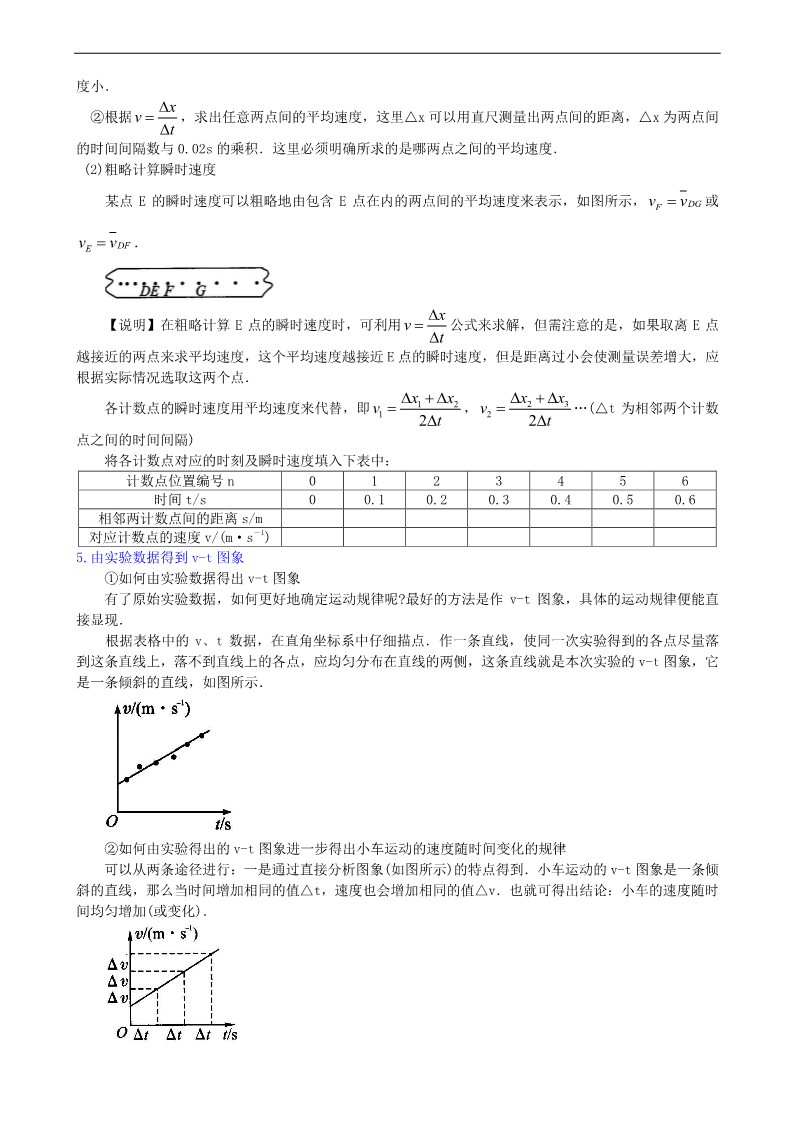 高中物理必修一纸带问题分析 要点分析A第4页