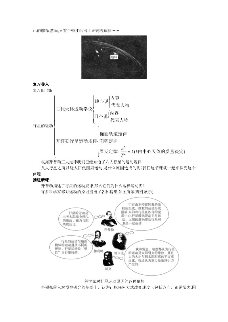 高中物理必修二第六章 万有引力与航天 太阳与行星间的引力第2页