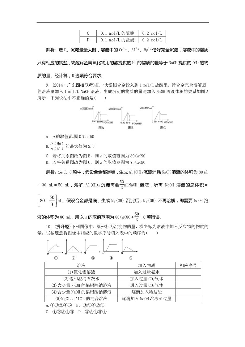 高中化学 必修一高考化学新一轮总复习  课时作业：09第三章第二讲第3页