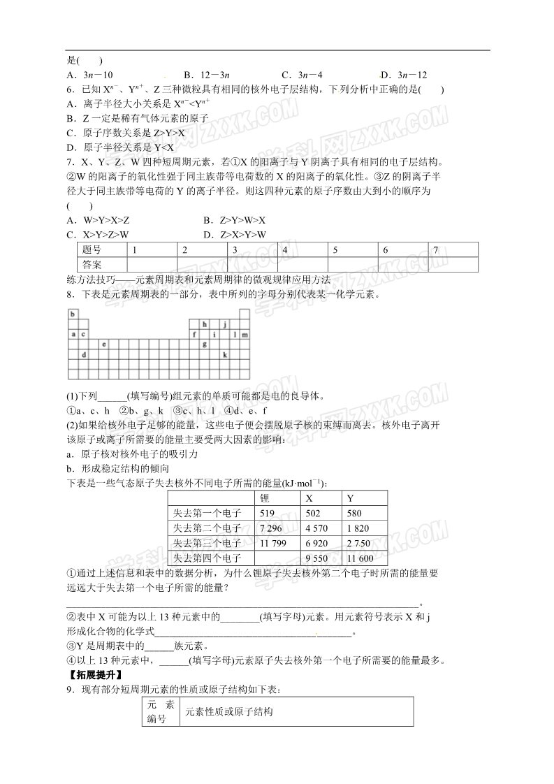 高中化学必修二1.2.3元素周期律（3）第4页