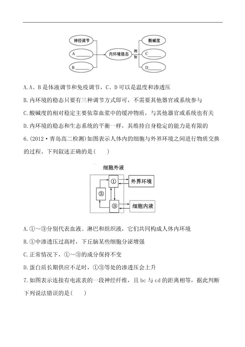 高中生物必修三单元质量评估(一) 第1、2章第3页