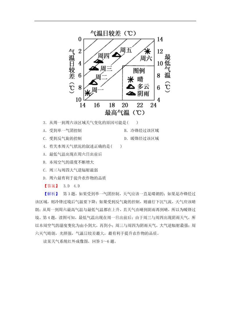 高中地理必修一高考地理一轮复习 2.3常见天气系统课时训练（含解析）新人教版第2页