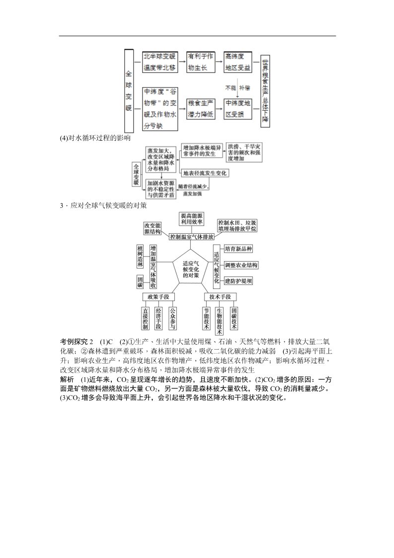 高中地理必修一地理新人教版必修一学案 2.4 全球气候变化第5页