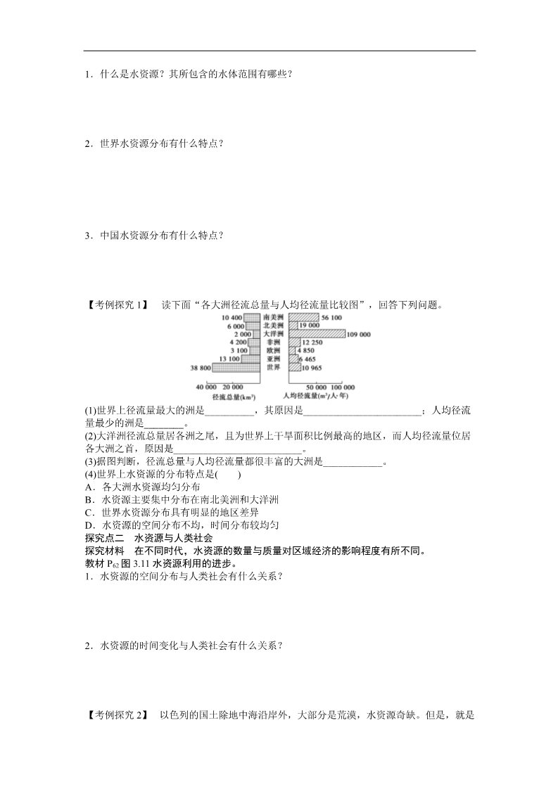 高中地理必修一地理新人教版必修一学案 3.3 水资源的合理利用第2页