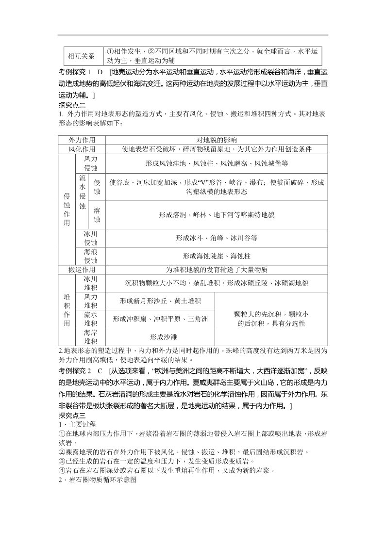 高中地理必修一地理新人教版必修一学案 4.1 营造地表形态的力量第5页