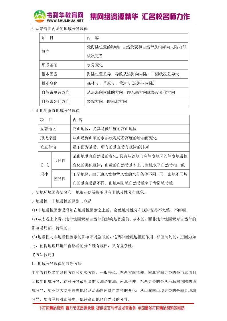 高中地理必修一地理人教版一师一优课必修一教学设计：第五章 第二节《自然地理环境的差异性》5 Word版含答案第5页