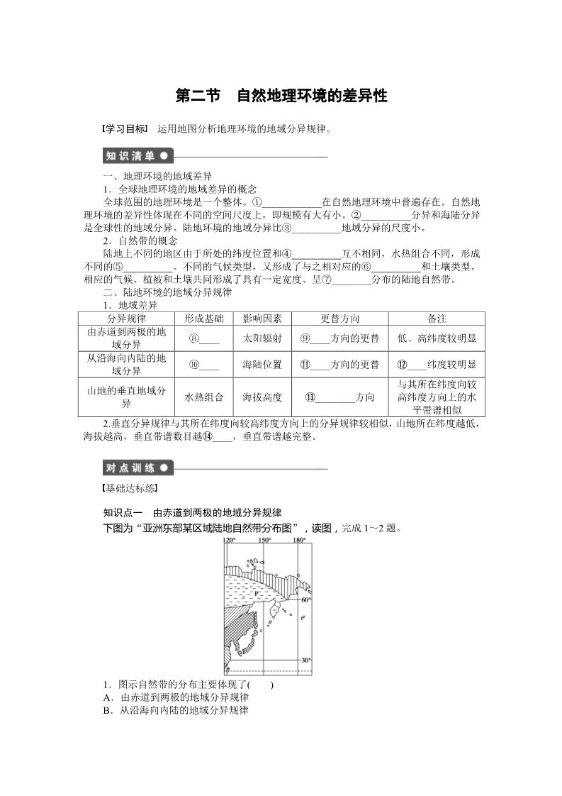 高中地理必修一第五章第二节第1页