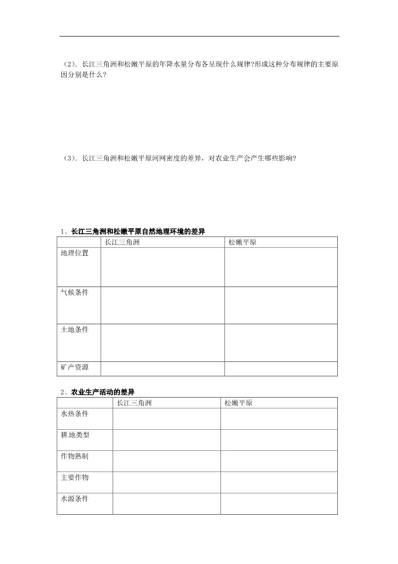 高中地理必修三高中地理 1.1.1地理环境对区域发展的影响学案（无答案）新人教版必修3第2页