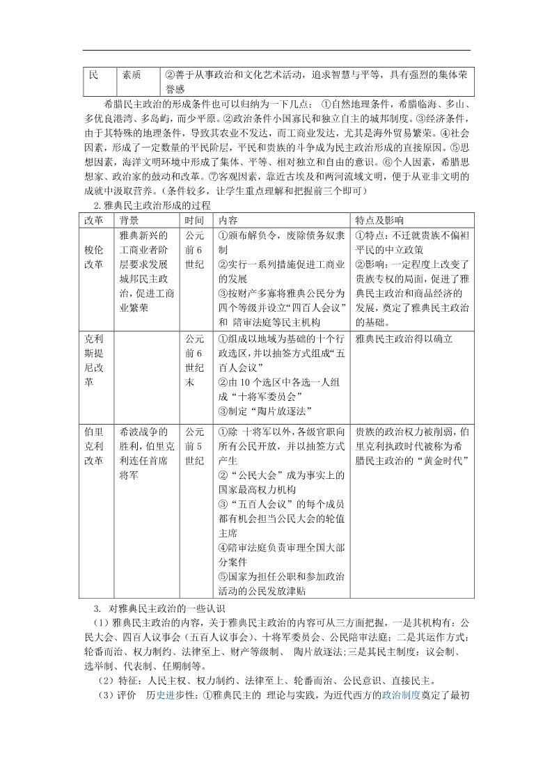 高中历史必修一高考历史一轮复习 （问题导读单+过关检测+真题回放+随堂演练）第二单元（第5-6课）《古希腊古罗马的政治制度》导学案 新人教版必修1第2页