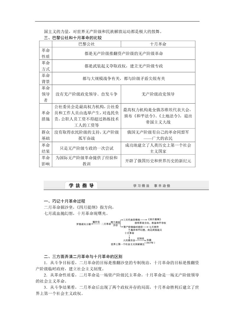 高中历史必修一高中历史学案：第五单元　从科学社会主义理论到社会主义制度的建立 单元整合学案（人教版必修1）第3页