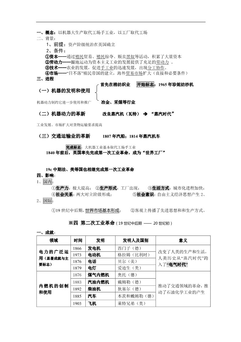 高中历史必修二历史学案：第二单元《资本主义世界的市场的形成和发展》复习（新人教版必修2）第3页