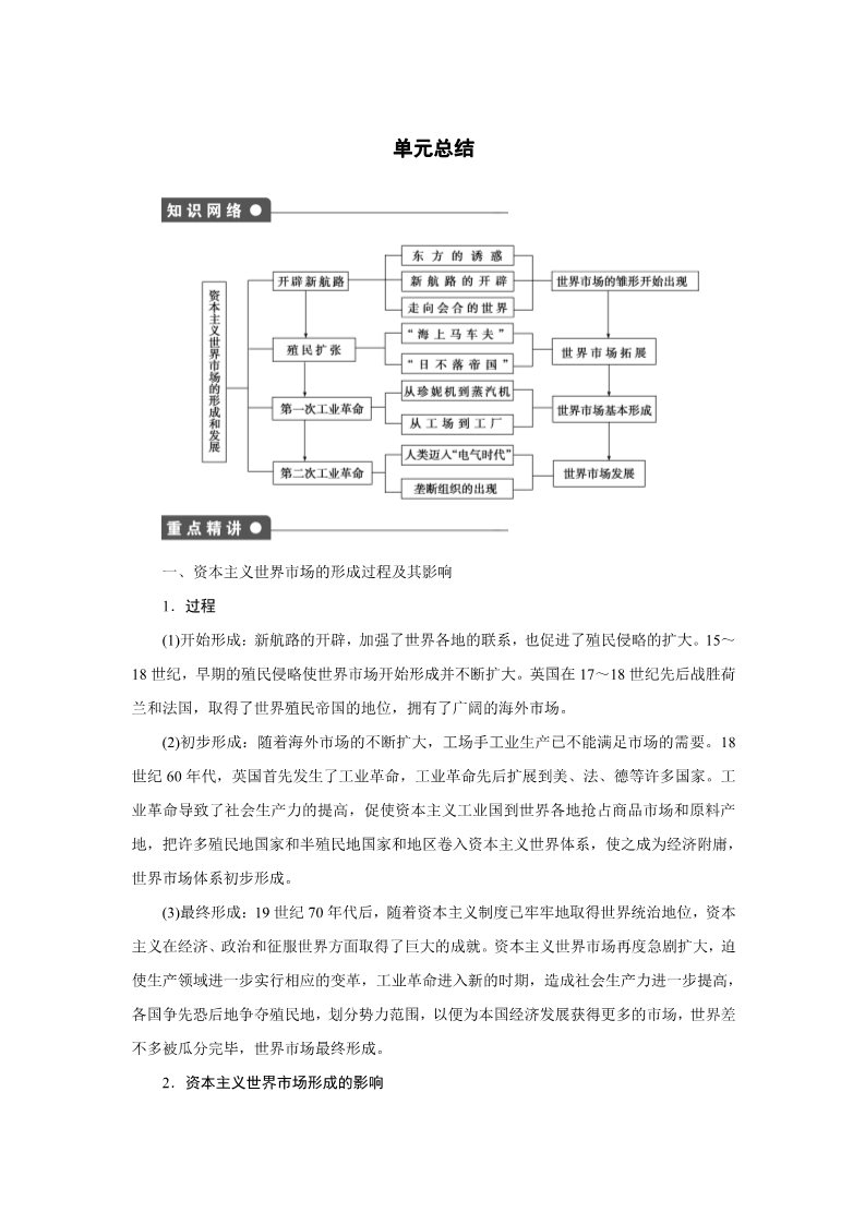 高中历史必修二单元总结第1页