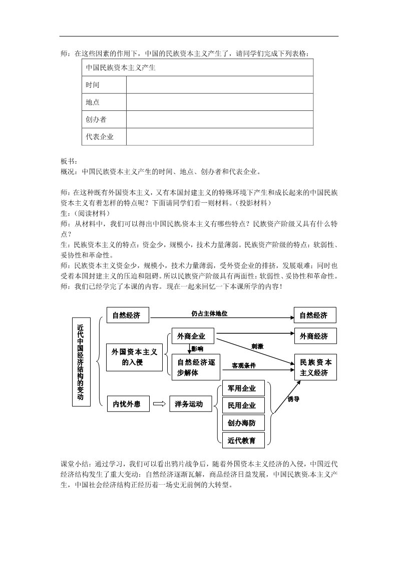 高中历史必修二高中历史《第9课 近代中国经济结构的变动》教案 新人教版必修2第4页