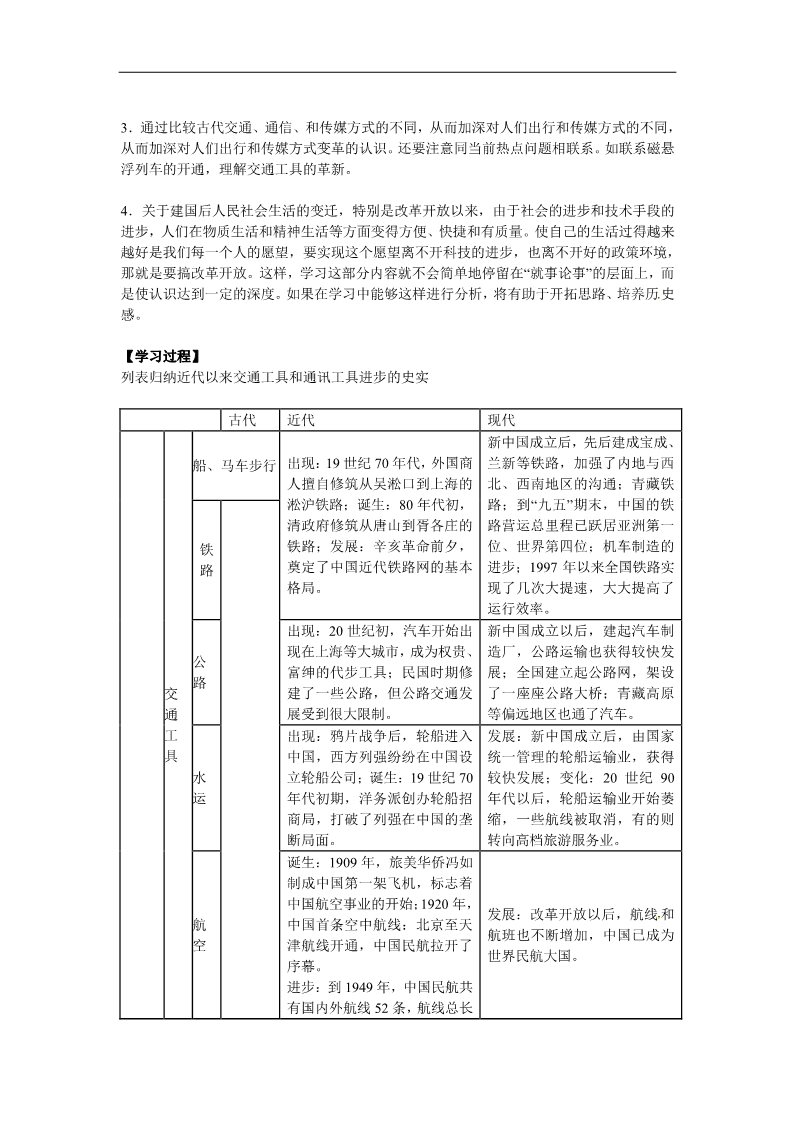 高中历史必修二高中历史人教版必修二：专题五第15课《交通工具和通讯工具的进步》第2页