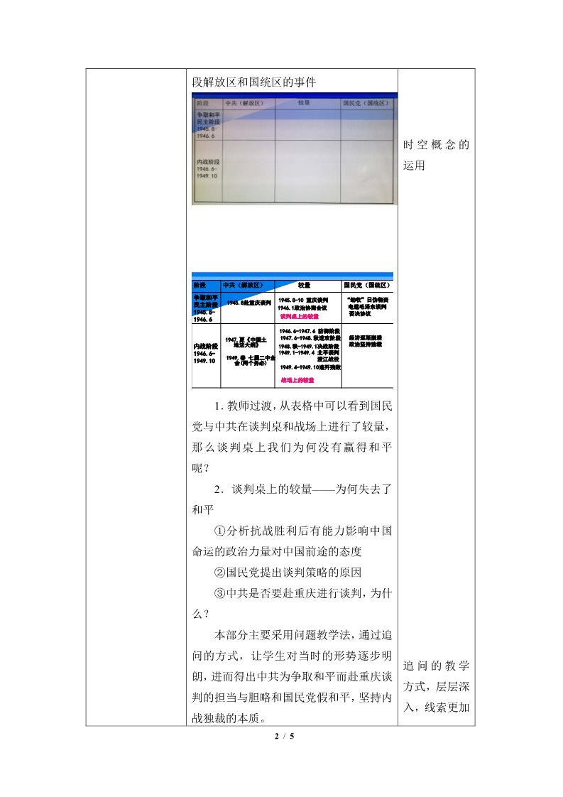 高中历史中外历史纲要(上)人民解放战争(教案)第2页