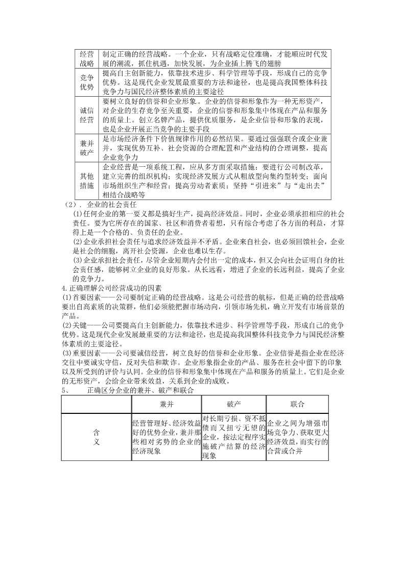 高中政治必修一5公司的经营第5页