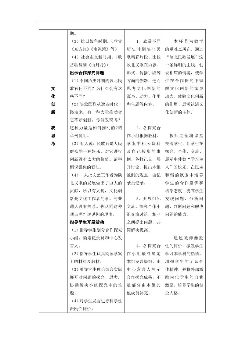 高中政治必修三第五课 文化创新 文化创新的源泉和作用教案3 新人教版必修3第5页