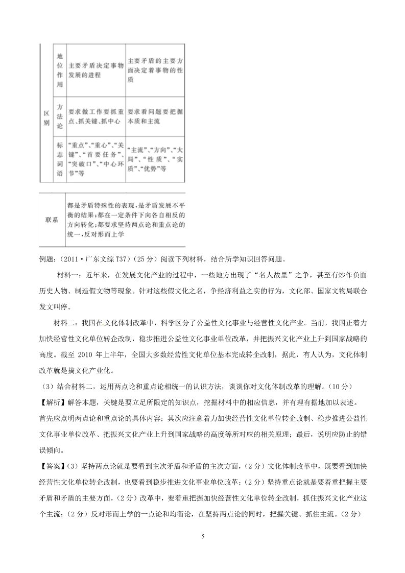 高中政治必修四2012版政治一轮精品复习学案：3.9 唯物辩证法的实质与核心（必修4）第5页