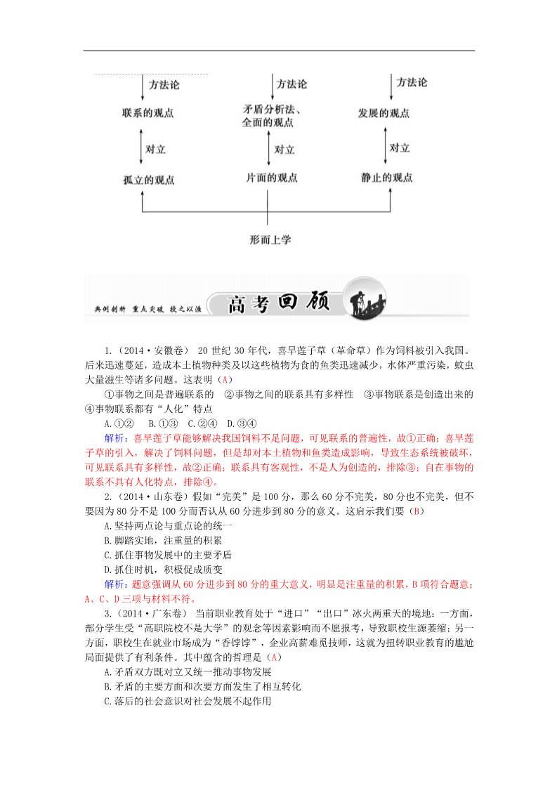 高中政治必修四第三单元 思想方法与创新意识单元知识整合 新人教版必修4第2页