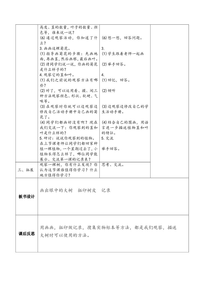 一年级上册科学（教科版）2《观察一棵植物》第2页