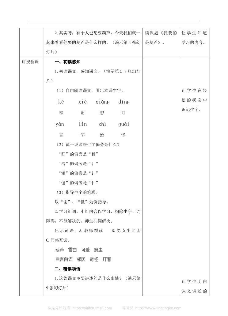 二年级上册语文二上 第14课《我要的是葫芦》（教案）第2页